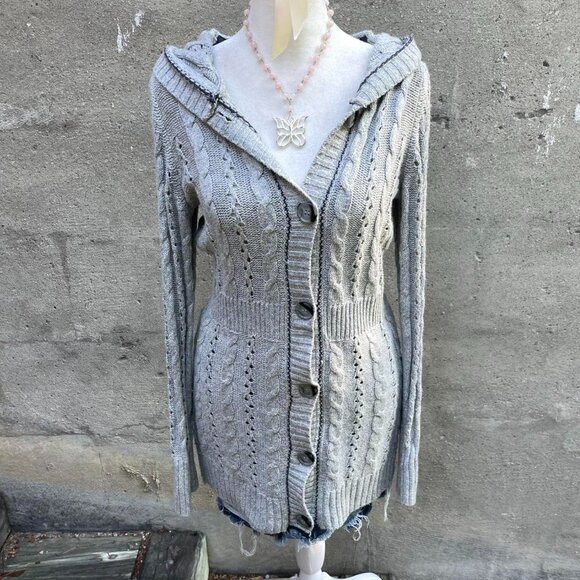 Studio 59 Sweaters - Grey Knit Button Up Cardigan